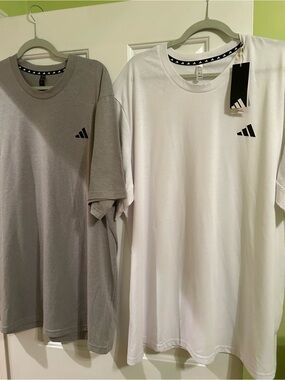 Adidas’s Originals Short Sleeve Crew Tees in White & Gray - Twin Pack
